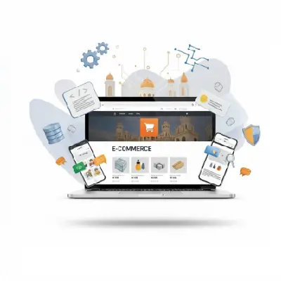 A diverse team of Kanzul experts collaboratively building a modern e-commerce website and digital marketing strategy.